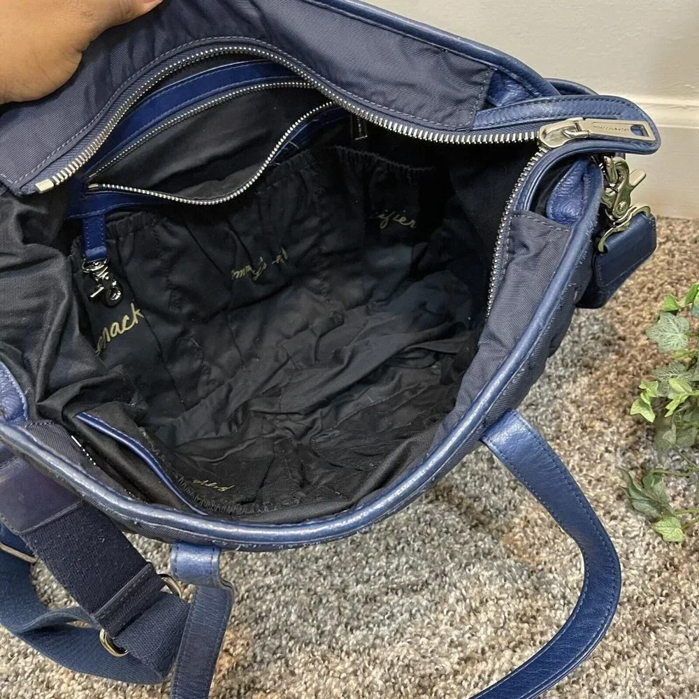 Rebecca Minkoff Marissa Baby Diaper Bag Navy Blue Quilted Crossbody Strap